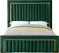 Meridian Furniture - Dolce Velvet Queen Bed in Green - DolceGreen-Q - GreatFurnitureDeal