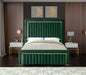 Meridian Furniture - Dolce Velvet King Bed in Green - DolceGreen-K - GreatFurnitureDeal