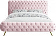 Meridian Furniture - Delano Velvet King Bed in Pink - DelanoPink-K - GreatFurnitureDeal