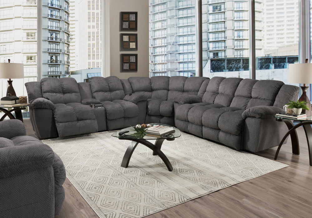 Franklin Furniture - Thatcher 4 Piece Sectional Sofa in Pewter - 31443-4SET-PEWTER