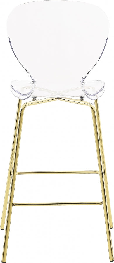 Meridian Furniture - Clarion Counter Stool in Gold (Set of 2) - 767-C - GreatFurnitureDeal