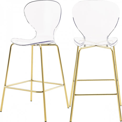 Meridian Furniture - Clarion Counter Stool in Gold (Set of 2) - 767-C - GreatFurnitureDeal