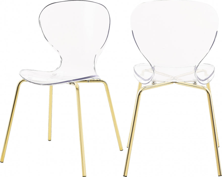 Meridian Furniture - Clarion Dining Chair Set of 2 in Gold - 770-C - GreatFurnitureDeal