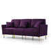 GFD Home - Modern Purple Velvet Upholstered 3-Piece Sectional Sofa Set, 3-Seater Sofa + 2 Piece Loveseat Sofa Couch with Sturdy Metel Legs for Living Room or Apartment - GreatFurnitureDeal