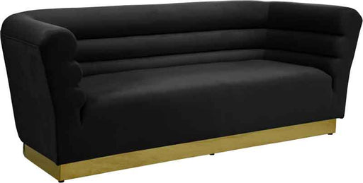 Meridian Furniture - Bellini Velvet Sofa in Black - 669Black-S - GreatFurnitureDeal