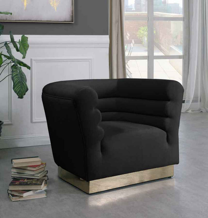 Meridian Furniture - Bellini 3 Piece Living Room Set in Black -  669Black-S-3SET - GreatFurnitureDeal