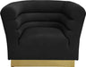 Meridian Furniture - Bellini Velvet Chair in Black - 669Black-C - GreatFurnitureDeal