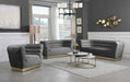 Meridian Furniture - Bellini Velvet Sofa in Grey - 669Grey-S - GreatFurnitureDeal
