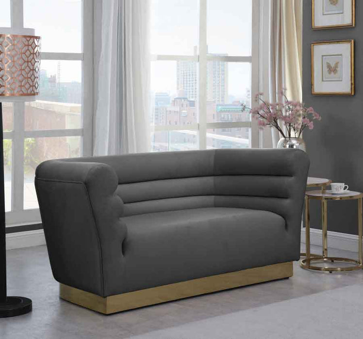 Meridian Furniture - Bellini 3 Piece Living Room Set in Grey - 669Grey-S-3SET - GreatFurnitureDeal