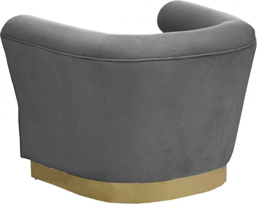 Meridian Furniture - Bellini Velvet Chair in Grey - 669Grey-C - GreatFurnitureDeal