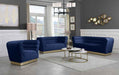 Meridian Furniture - Bellini Velvet Sofa in Navy - 669Navy-S - GreatFurnitureDeal