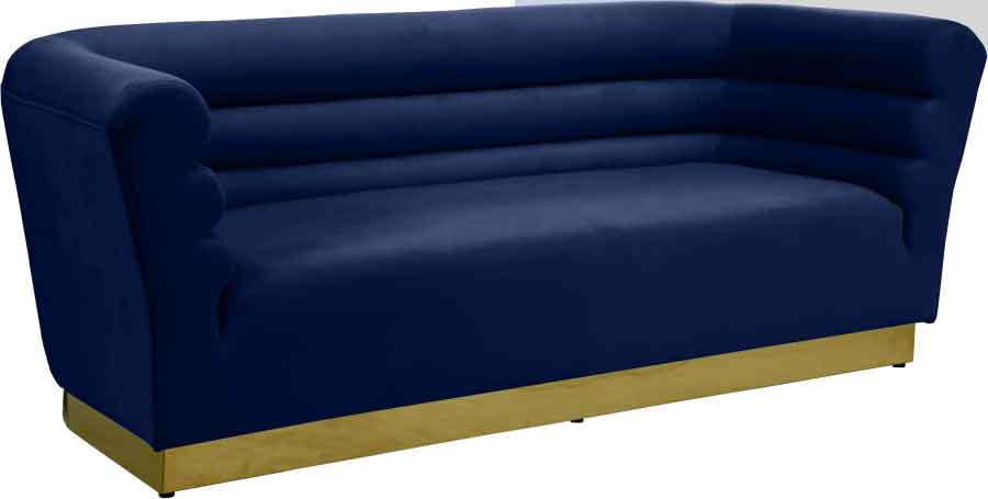 Meridian Furniture - Bellini 3 Piece Living Room Set in Navy - 669Navy-S-3SET