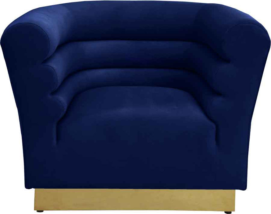 Meridian Furniture - Bellini Velvet Chair in Navy - 669Navy-C