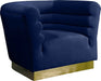 Meridian Furniture - Bellini 3 Piece Living Room Set in Navy - 669Navy-S-3SET - GreatFurnitureDeal
