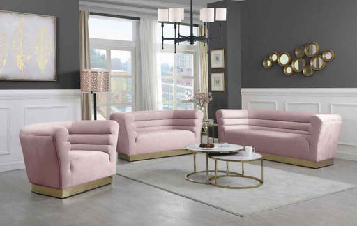 Meridian Furniture - Bellini Velvet Loveseat in Pink - 669Pink-L - GreatFurnitureDeal