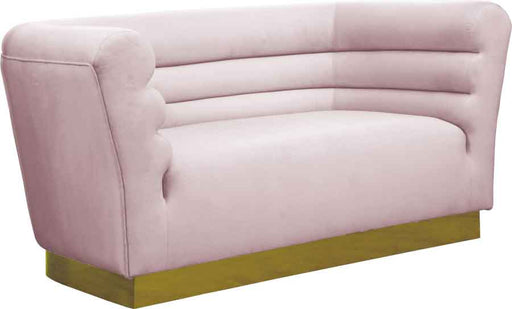 Meridian Furniture - Bellini Velvet Loveseat in Pink - 669Pink-L - GreatFurnitureDeal