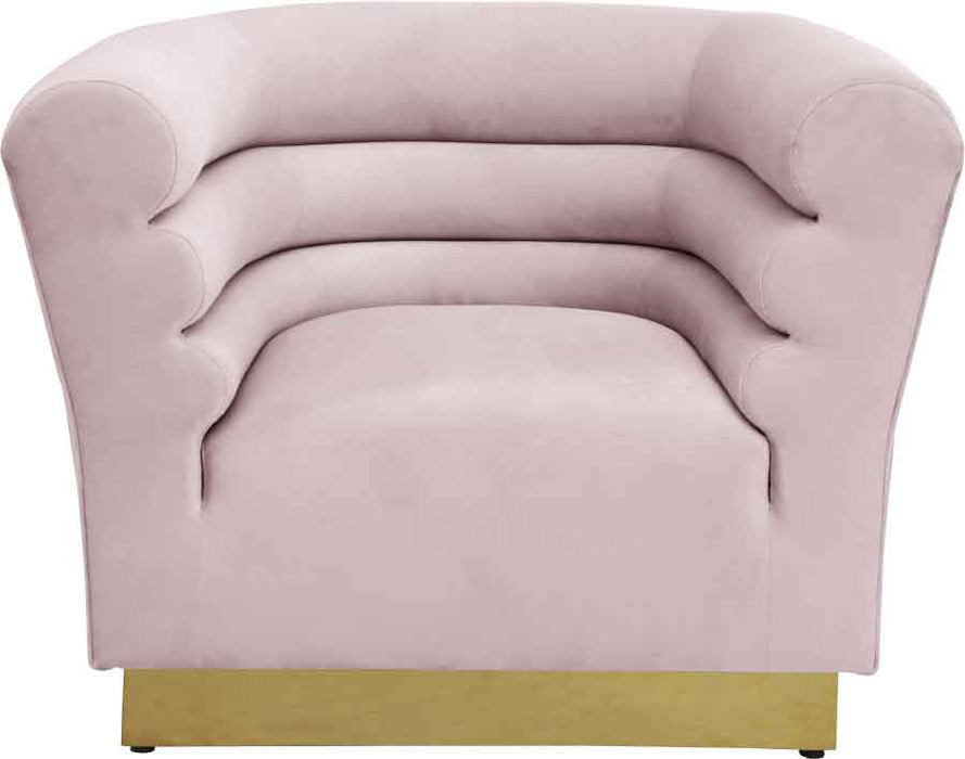 Meridian Furniture - Bellini Velvet Chair in Pink - 669Pink-C - GreatFurnitureDeal