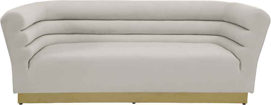 Meridian Furniture - Bellini Velvet Sofa in Cream - 669Cream-S