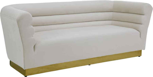 Meridian Furniture - Bellini Velvet Sofa in Cream - 669Cream-S - GreatFurnitureDeal