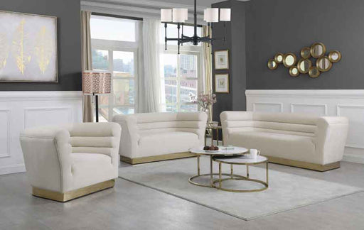 Meridian Furniture - Bellini 3 Piece Living Room Set in Cream - 669Cream-S-3SET - GreatFurnitureDeal