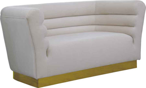 Meridian Furniture - Bellini Velvet Loveseat in Cream - 669Cream-L - GreatFurnitureDeal