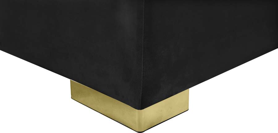 Meridian Furniture - Presley 3 Piece  Velvet Sectional in Black - 698Black-Sectional