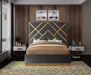 Meridian Furniture - Vector Velvet Queen Bed in Grey - VectorGrey-Q - GreatFurnitureDeal