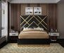 Meridian Furniture - Vector Velvet Queen Bed in Black - VectorBlack-Q - GreatFurnitureDeal