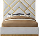 Meridian Furniture - Vector Velvet Queen Bed in White - VectorWhite-Q - GreatFurnitureDeal