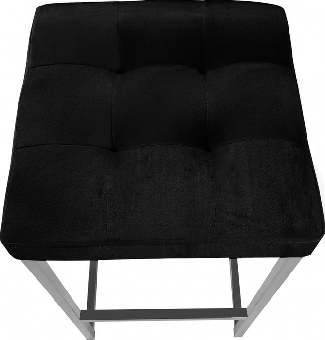 Meridian Furniture - Nicola Velvet Counter Stool Set of 2 in Black - 904Black-C - GreatFurnitureDeal