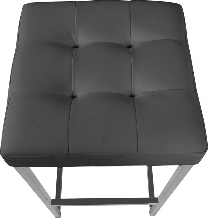 Meridian Furniture - Nicola Faux Leather Counter Stool Set of 2 in Grey - 905Grey-C - GreatFurnitureDeal