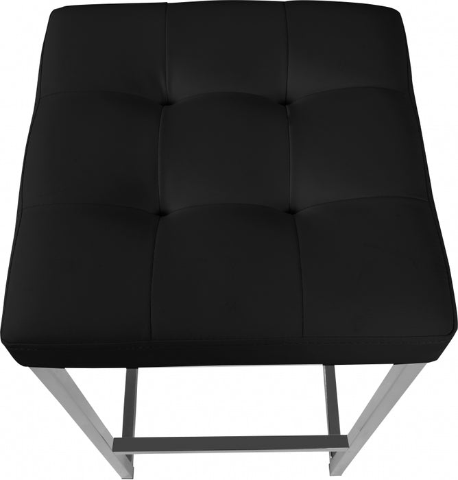 Meridian Furniture - Nicola Faux Leather Counter Stool Set of 2 in Black - 905Black-C - GreatFurnitureDeal