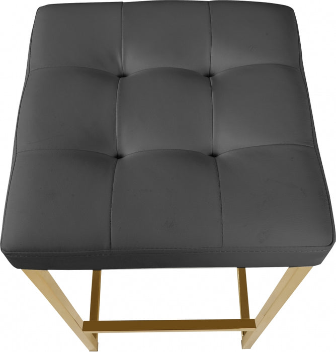 Meridian Furniture - Nicola Faux Leather Counter Stool Set of 2 in Grey - 907Grey-C - GreatFurnitureDeal