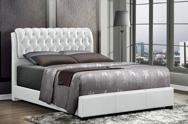 Myco Furniture - Barnes White Bicast Queen Bed - 2955Q-WH - GreatFurnitureDeal