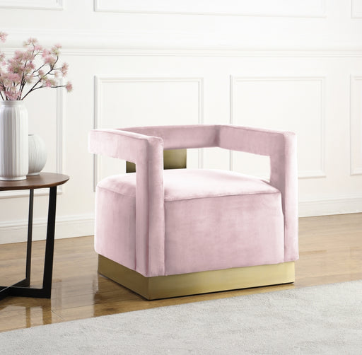 Meridian Furniture - Armani Velvet Accent Chair in Pink - 597Pink - GreatFurnitureDeal