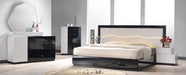 J&M Furniture - Turin Light Grey and Black Lacquer Queen Platform Bed - 17854-Q
