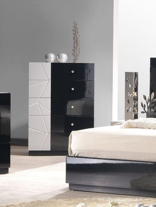 J&M Furniture - Turin Light Grey and Black Lacquer 3 Piece Eastern King Platform Bedroom Set - 17854-K-3SET - GreatFurnitureDeal