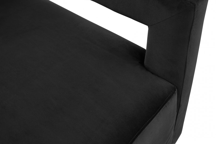Meridian Furniture - Armani Velvet Accent Chair in Black - 597Black - GreatFurnitureDeal