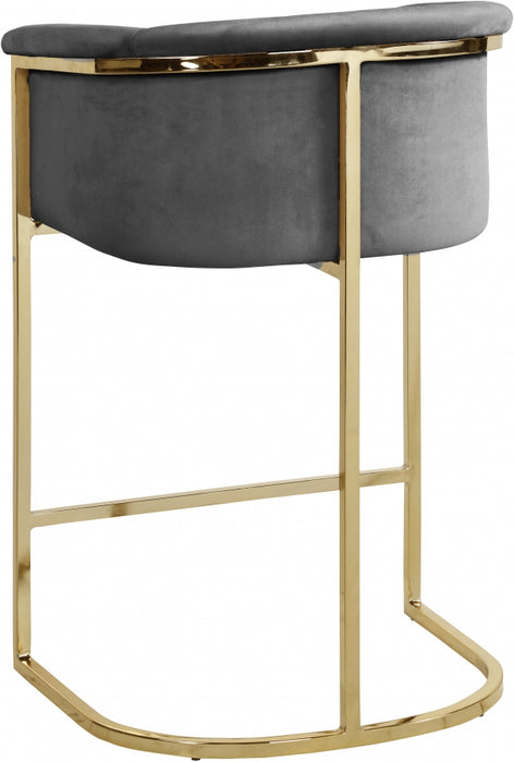 Meridian Furniture - Donatella Velvet Counter Stool in Grey - 700Grey-C