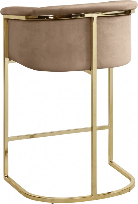 Meridian Furniture - Donatella Velvet Counter Stool in Beige - 700Beige-C