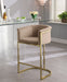 Meridian Furniture - Donatella Velvet Counter Stool in Beige - 700Beige-C - GreatFurnitureDeal