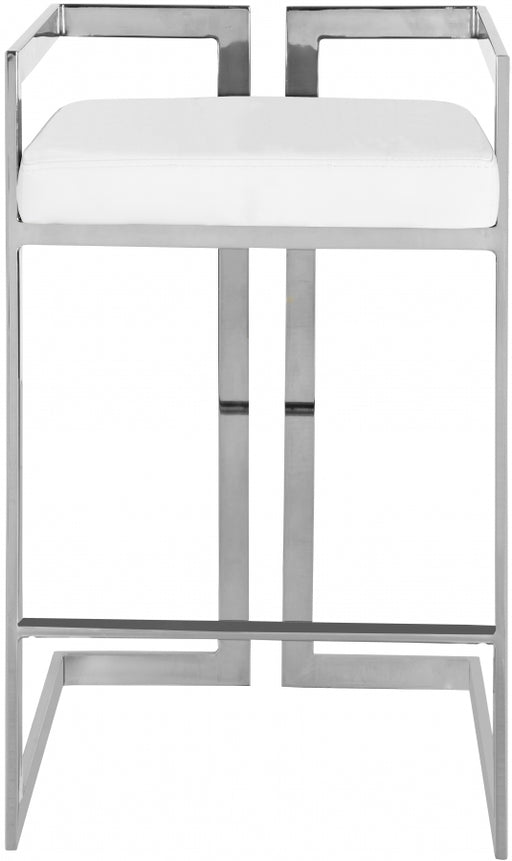 Meridian Furniture - Ezra Faux Leather Counter Stool Set of 2 in White - 910White-C - GreatFurnitureDeal
