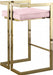 Meridian Furniture - Ezra Velvet Counter Stool Set of 2 in Pink - 912Pink-C - GreatFurnitureDeal