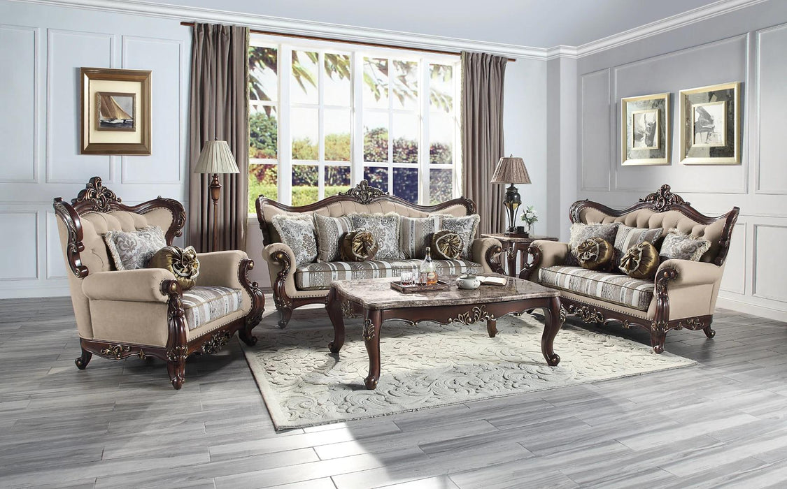 Acme Furniture - Ragnar 3 Piece Living Room Set in Light Brown Linen - LV01122-23-24