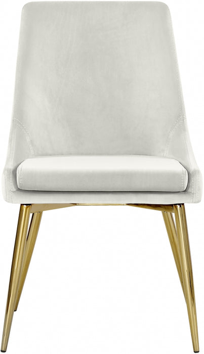 Meridian Furniture - Karina Velvet Dining Chair Set of 2 in Cream - 783Cream-C - GreatFurnitureDeal