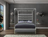 Meridian Furniture - Encore Faux Leather Queen Bed in Grey - EncoreGrey-Q - GreatFurnitureDeal