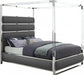 Meridian Furniture - Encore Faux Leather Queen Bed in Grey - EncoreGrey-Q - GreatFurnitureDeal