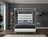 Meridian Furniture - Encore Faux Leather Queen Bed in White - EncoreWhite-Q - GreatFurnitureDeal