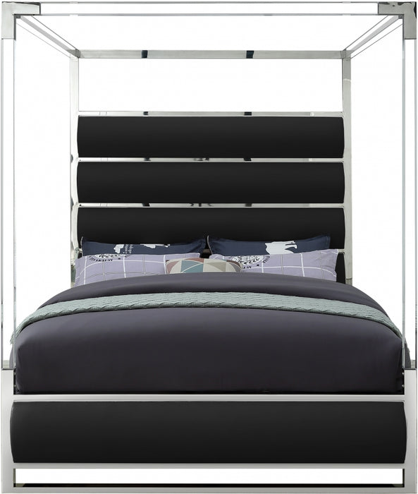 Meridian Furniture - Encore Faux Leather King Bed in Black - EncoreBlack-K - GreatFurnitureDeal