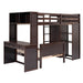 GFD Home - Twin size Loft Bed with a Stand-alone bed, Shelves,Desk,and Wardrobe-Espresso - GreatFurnitureDeal